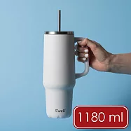 《S&rsquo;well》Tumbler不鏽鋼吸管保溫隨行杯 - 雲朵白1180ml