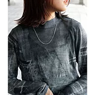 日本Antiqua|氛圍感中高領|亮片薄紗上衣|打造疊穿樂趣|輕鬆搭配|輕盈舒適 灰色