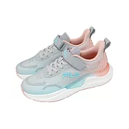 Fila 慢跑鞋 J411A 大童 女鞋 藍 粉紅 魔鬼氈 運動鞋 3J411A453 23.5cm BLUE/PINK
