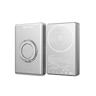 Canpower 防爆超薄三合一固態行動電源 10000mAh 台灣製造 196g 磁吸可充手錶耳機 鋁合金旋轉支架 有wh、ccc標示 銀色