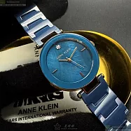 ANNE KLEIN安妮克萊恩精品錶,編號：AN00593,34mm圓形寶藍陶瓷錶殼寶藍色錶盤陶瓷寶藍錶帶