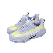 Fila 慢跑鞋 J424A 中大童 小朋友 紫 黃 旋鈕 運動鞋 斐樂 2J424A991 22cm PURPLE/YELLOW