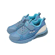 Fila 慢跑鞋 J827Z 中大童 小朋友 藍 米白 魔鬼氈 運動鞋 斐樂 2J827Z361 19cm BLUE/IVORY