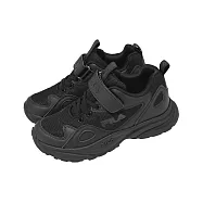 Fila 慢跑鞋 J414A 中大童 小朋友 黑 魔鬼氈 運動鞋 斐樂 3J414A000 19cm BLACK