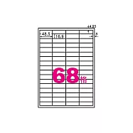 華麗牌 阿波羅 A4 電腦列印標籤 68格 1000張入 / 箱 WL-9668-1K