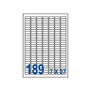 裕德 三用 電腦 標籤 189格 25.4X10mm 白色 1000張 /箱 US4344-1K