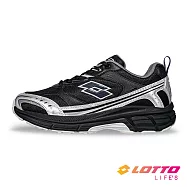 【LOTTO 義大利】男 寬楦 1973R 復古慢跑鞋- 25.5cm 黑/銀