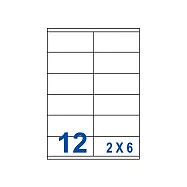 裕德 三用 電腦 標籤 12格 105X48mm 白色 1000張 /箱 US4457-1K