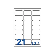 裕德 三用 電腦 標籤 21格 63.5X38.1mm 白色 1000張 /箱 US4677-1K