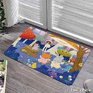 義大利Fancy Belle X Mandie Kuo《蘑菇森林》抗菌可水洗軟式珪藻土強效吸水地墊 60*39CM