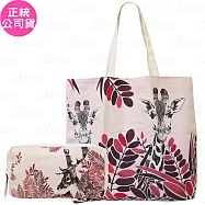 CLARINS 克蘭詩 草原之星長頸鹿托特包+森林小鹿四方包(公司貨)