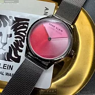 ANNE KLEIN安妮克萊恩精品錶,編號：AN00625,34mm圓形槍灰色精鋼錶殼變色錶盤米蘭鐵灰色錶帶