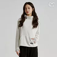 ADISI 女Hollow環保紗保暖快乾連帽上衣 AL2521073 |山形刷毛 速乾 吸濕排汗 M 耐久白