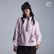 ADISI 女Super Soft抗起球寬鬆版半門襟保暖衣 AL2521077 |雙面刷毛 抗靜電 快乾 吸濕排汗 M 霜粉