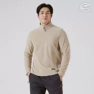 ADISI 男Super Soft抗起球半門襟保暖衣 AL2521078|雙面刷毛 抗靜電 快乾 吸濕排汗 M 石卡