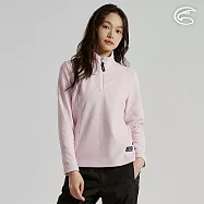 ADISI 女Super Soft抗起球半門襟保暖衣 AL2521079|雙面刷毛 抗靜電 快乾 吸濕排汗 S 霜粉