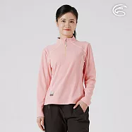 ADISI 女半門襟智能纖維速乾長袖上衣 AL2521082|單向導濕 快乾 吸濕排汗 透氣 環保 2XL 乾燥玫瑰