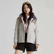 ADISI 女超撥SORONA AURA暖膚棉保暖外套(可拆帽) AJ2521052|抗風 防潑水 內裡毛網 保暖棉 S 南極灰/灰棕