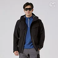 ADISI 男防水防風透氣超撥保暖連帽外套 AJ2521043|內裡毛網 防水透濕 防潑水 保暖外套 M 黑色