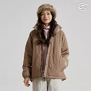 ADISI SMAWARM海洋溫控超撥水絎縫外套(男女可共穿) AJ2521054|防潑水 蚵技棉 抗靜電 保暖外套 可收納帽 XL 灰褐