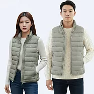 【遊遍天下】男女款防風防潑水90%羽絨立領背心(GV22004) M 灰色