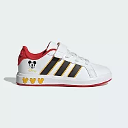 Adidas 愛迪達 Grand Court Mickey EL [JQ8067] 中童 運動休閒鞋 迪士尼米奇 白黑紅 22 白/黑