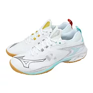 Mizuno 羽球鞋 Wave Claw Neo 3 寬楦 男女鞋 白 膠底 鴛鴦 羽排鞋 美津濃 71GA2473-34 24cm WHITE/BLUE-RED/BLACK