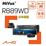 Mio MiVue R889WD 前4K後2K Sony STARVIS2 星光級感光元件 WIFI GPS 金電容 後視鏡前後<贈U3 128G+拭鏡布+耳機+反光貼> 黑色