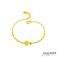 J&rsquo;code真愛密碼金飾 編織幸福硬金手鍊-桂花鍊款
