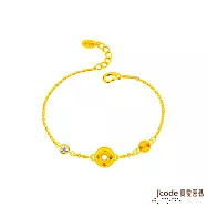 J’code真愛密碼金飾 閃耀六字箴言平安扣硬金手鍊