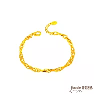 J&rsquo;code真愛密碼金飾 法式蕾絲黃金手鍊-寬版