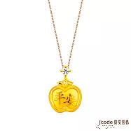J&rsquo;code真愛密碼金飾 蘋安硬金墜子 送玫瑰鋼項鍊