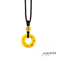 J&rsquo;code真愛密碼金飾 卷草紋平安扣硬金墜子 送玫瑰鋼項鍊