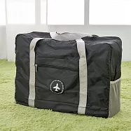 【H&R安室家】行李拉桿收納袋 折疊旅行袋 防水收納袋 BNF120(登機箱固定收納袋/折疊收納/防水/折疊旅行袋) 黑色
