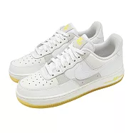 Nike 休閒鞋 Air Force 1 07 Low 女鞋 白 黃 皮革 AF1 紫外線變色 經典 22cm WHITE/YELLOW