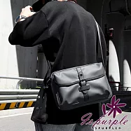 【iSPurple】復古通勤 日常潮流防潑水郵差包/深灰 深灰