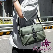 【iSPurple】復古通勤 日常潮流防潑水郵差包/軍綠 軍綠