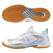 Mizuno 美津濃 Wave Claw Neo 3 [71GA247334] 男女 羽球鞋 襪套式 白銀 26cm 白/銀