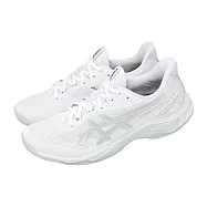 Asics 亞瑟士 排球鞋 Netburner Ballistic FF 4 男女鞋 白銀 室內 1053A079100 27.5cm WHITE/PURE SILVER