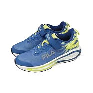 Fila 慢跑鞋 J410A 中大童鞋 藍 黃 魔鬼氈 緩震 斐樂 3J410A398 22cm BLUE/YELLOW