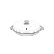 CB Japan copan系列 微波爐專用圓形燒烤盤 白