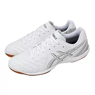 Asics 亞瑟士 足球鞋 Calcetto WD 9 2E 寬楦 男鞋 白 膠底 皮革 抓地 1113A037103 24.5cm WHITE/GUNMETAL