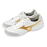 Mizuno 美津濃 足球鞋 Morelia Sala Pro In 男鞋 白 金 室內場地 膠底 Q1GA2613-50 25.5cm WHITE/GOLD