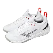 Mizuno 美津濃 排球鞋 Wave Luminous 3 男鞋 白 黑 緩衝 運動鞋 V1GA2420-59 27.5cm WHITE/BLACK-RED