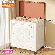 【Life+】日式簡約超大容量雙開門可折疊翻蓋防塵收納櫃/收納推車/玩具置物箱_2款任選 橘蓋+白門