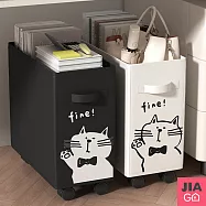 JIAGO 可摺疊窄身滾輪收納籃(洗衣籃/收納袋) 無 白色