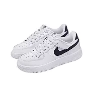 Nike 休閒鞋 Force 1 Low Easyon PS 中童鞋 白 皮革 魔鬼氈 IH4498-100 20cm WHITE/BLACK