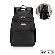 【OMNIA】旅途必備大容量防RFID筆電後背包6111(共9色) 黑色