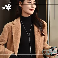 【伊飾童話】光輝水滴 氣質百搭水鑽流蘇伸縮長鍊 水滴