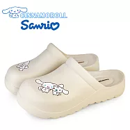 【HELLO KITTY】女 CINNAMOROLL 大耳狗 防水鞋 穆勒鞋 拖鞋 前包後空 輕量 厚底 一體成型 台灣製 JP23 米色